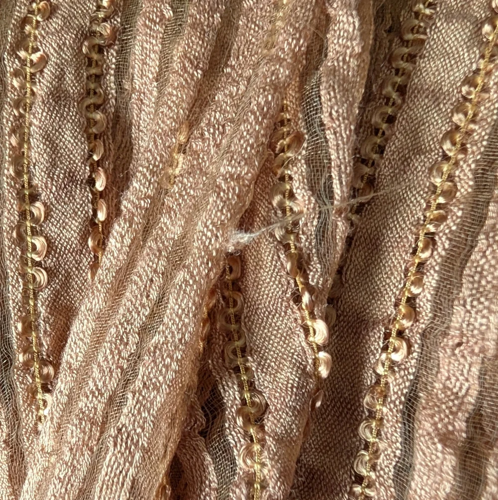 Camel Tan Boho Textured Fringe Shawl Sheer Lightweight Neutral Scarf Eco Fairy